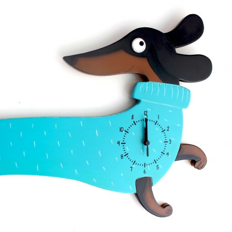 Clock running dog